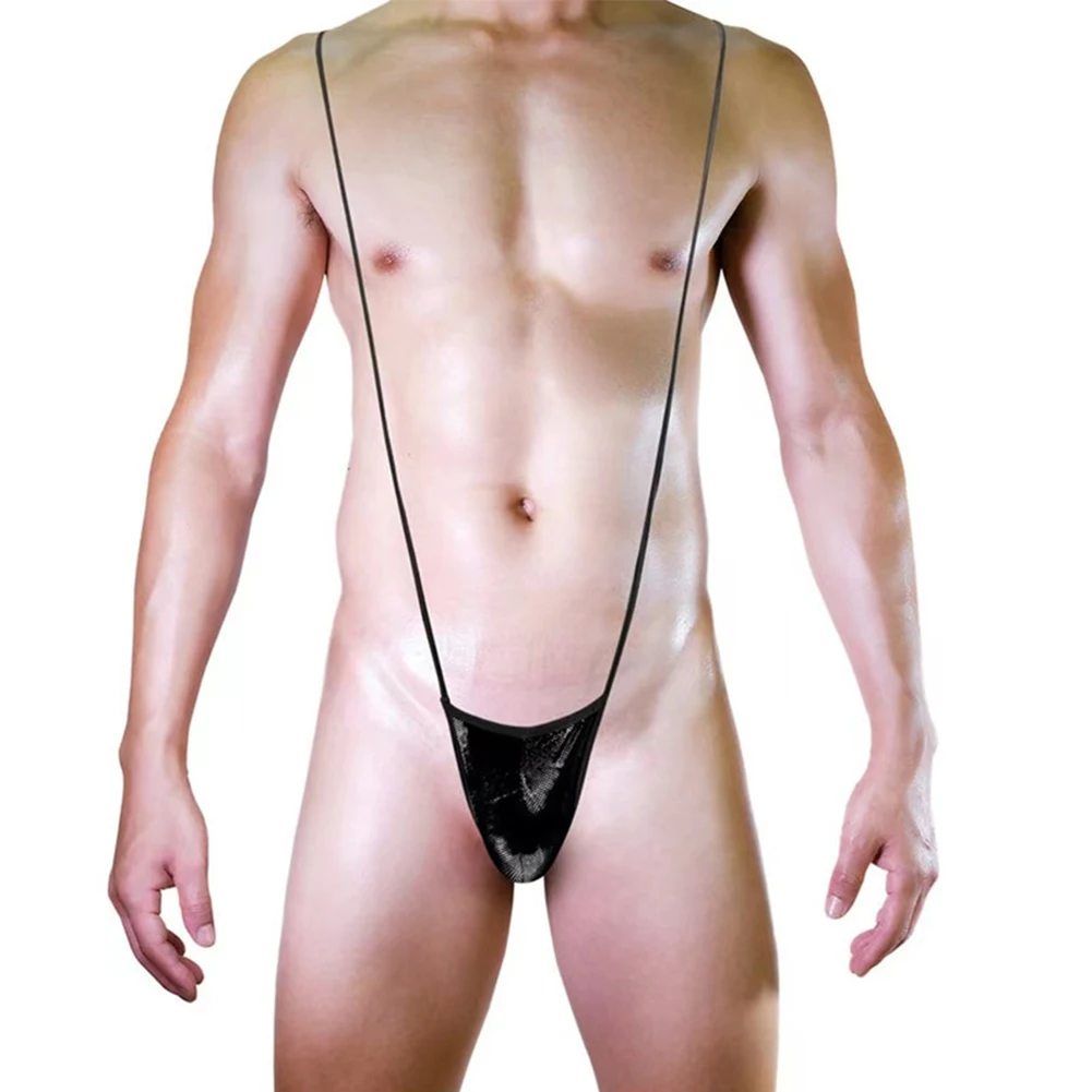 

Sexy Men Bodysuit Borat V Sling Underwear Sling Shot Thong Backless Bikini Swimsuit Oil Shiny Seduction Erotic Jumpsuit