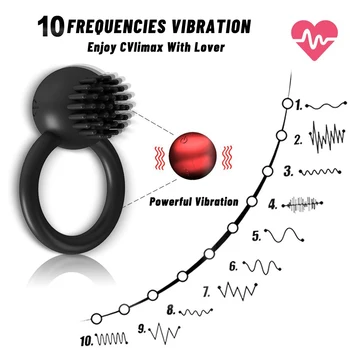 10 Frequency Vibrator Cockring Penis Cock Ring on for Man Delay Ejaculation Sex Toys for Men Couple Rings Penisring Toy for male 2