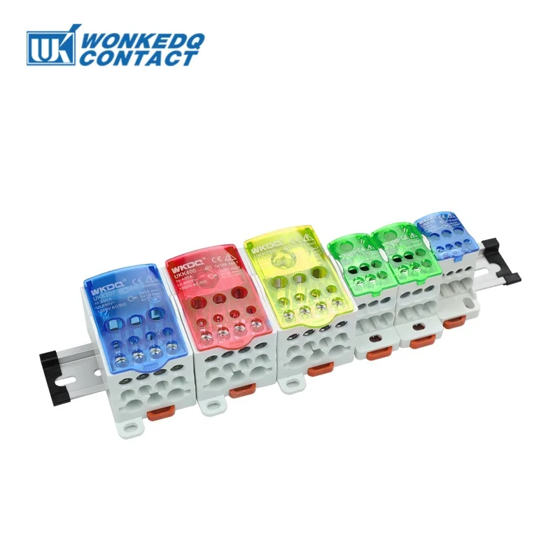 UKK กล่องกระจาย One In หลาย Out Power ขั้วต่อไฟฟ้า Junction Din Rail Terminal Block UKK80A/125A/160A/250A/400A 1