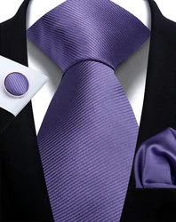Handmade Solid Necktie and Accessories Set for Men - Includes Handkerchief and Cufflinks (THC - 41E)