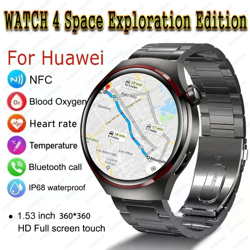 화웨이 워치 4 프로용 스마트 워치 2024, 티타늄 46mm AMOLED GT4 ROM, NFC 나침반, 블루투스 통화, 마트 워치 남녀공용, IOS용, 신제품