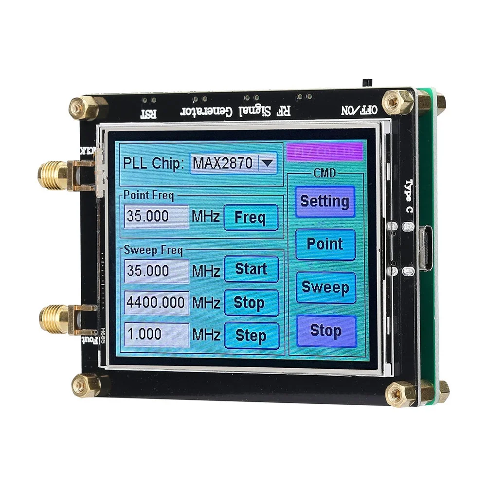 fonte-de-sinal-de-radiofrequencia-de-tela-tocando-frequencia-controles-do-software-do-pc-max2870-235mhz-a-6000mhz