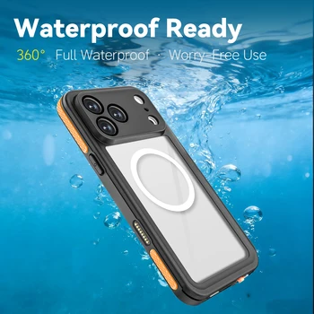 Custodia impermeabile per iPhone 17 17 Pro Max, essenziale per sport acquatici, custodia protettiva completamente sigillata IP68