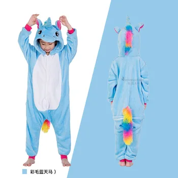 Pijama Kigurumi de Unicornio Azul para Niña de 1 a 8 años 1