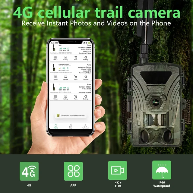 PR802LTE 4G  4K Hunting Camera with SIM Card 60MP Photos 0.3s Fast Trigger Wildlife Camera IR Night Vision 2