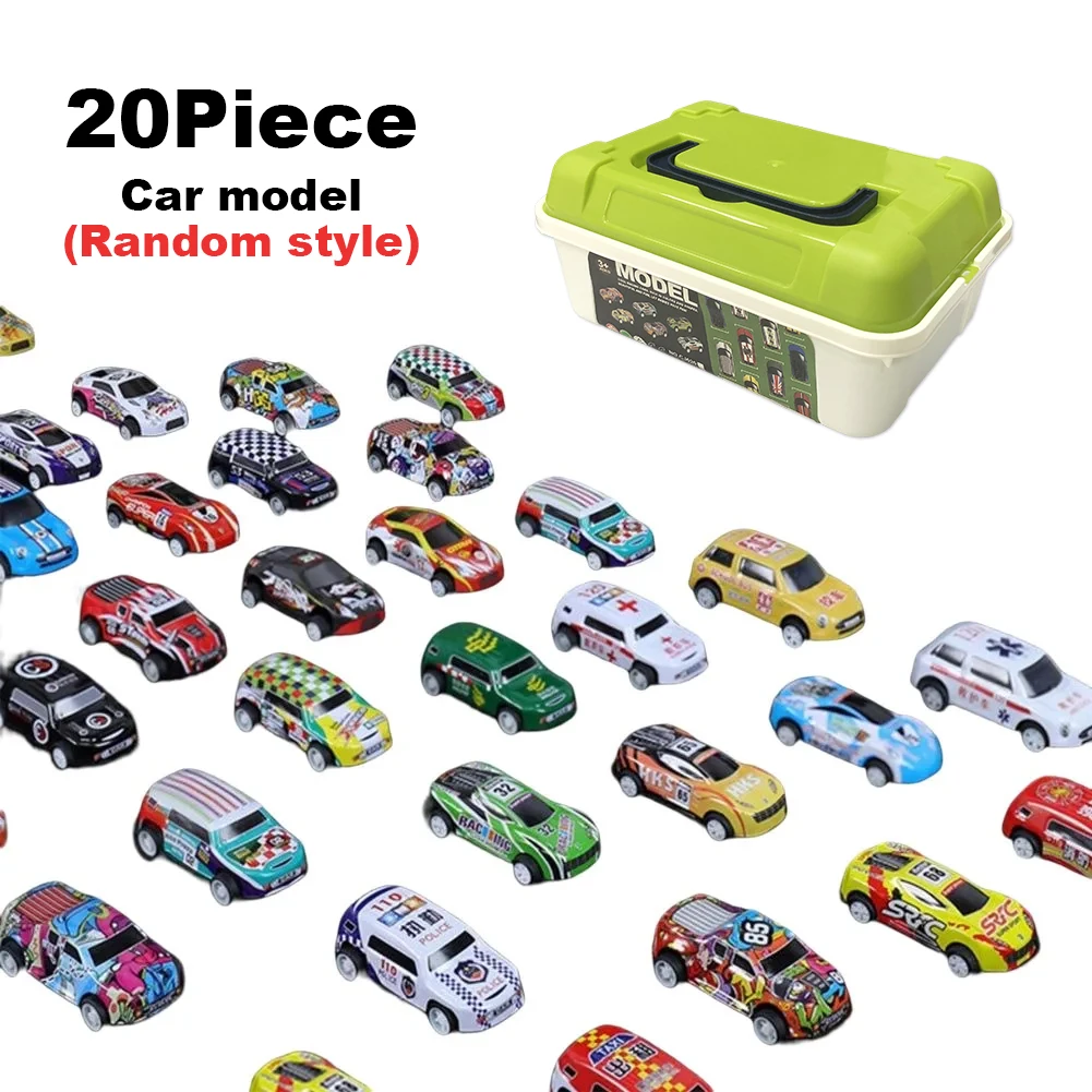 Diecast Mini Car Set with Storage Box - Sliding Inertia Toy Kit