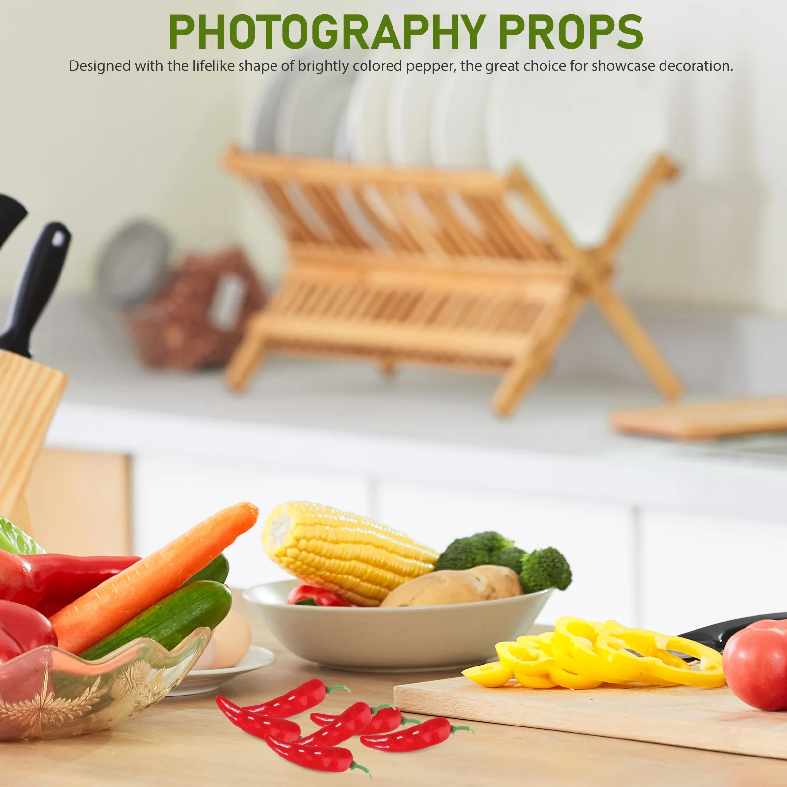 Food Model 20pcs Mini Artificial Chili Pepper Decors Fake Simulation Photography Props
