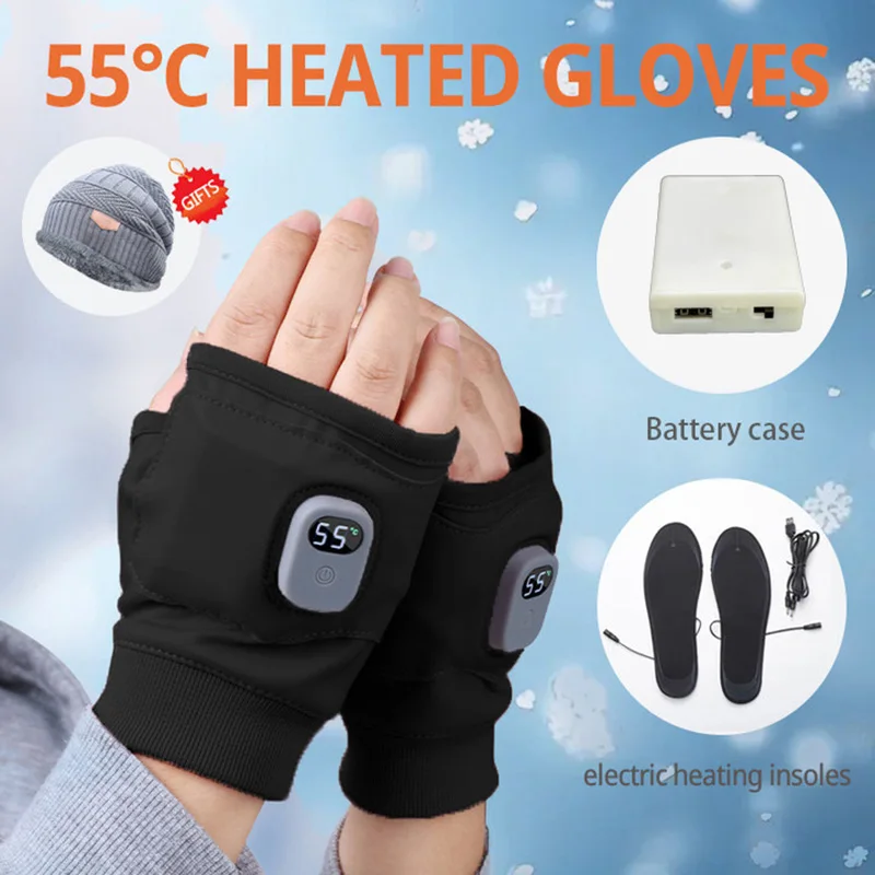 SmartHeatedGlovesUSBChargingWinterOutdoorRidingAndSkiing