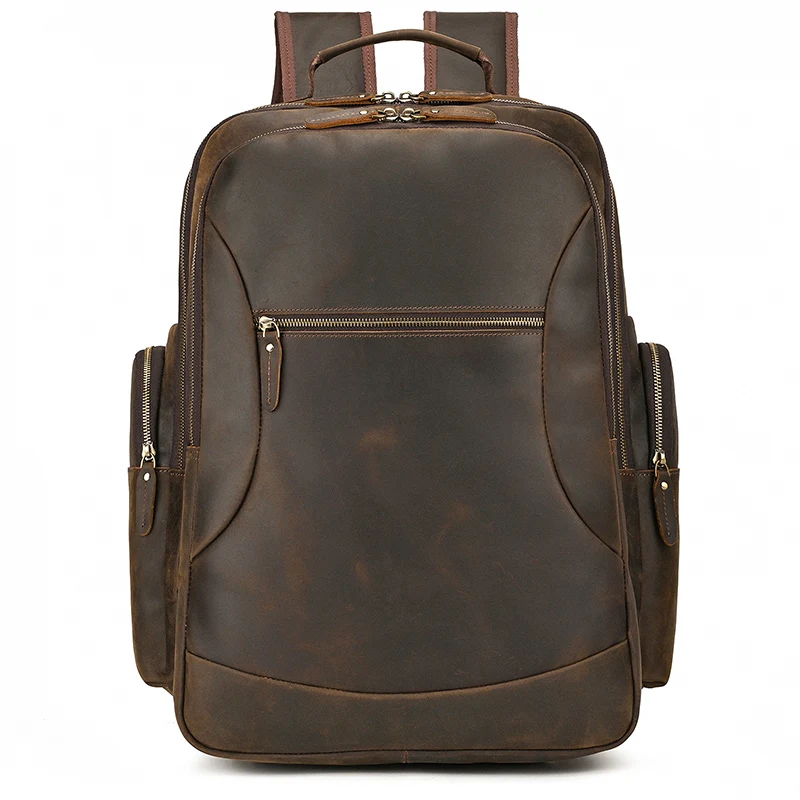Multi Pocket Leather Backpack For Men