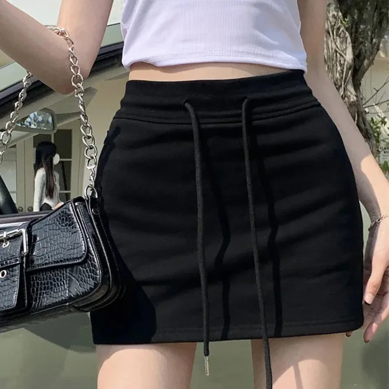 2024 New Summer Women Leisure Sports Versatile Mini Skirts Girls Concise Solid Color Dress Female Hotsweet Slim Elastic Skirts 5