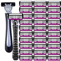 6-Layer Razor Head Manual Shaver, Stainless Steel Classic Double Edge Blade Razor Safety Vintage Shaving Beard Moustache Manual