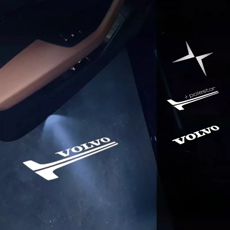 자동차 LED 웰컴 라이트 프로젝터, 볼보 XC60XC90S80S60L V60V40XC70S90 자동차 인테리어 장식 제품에 적합, 2 개, 4 개