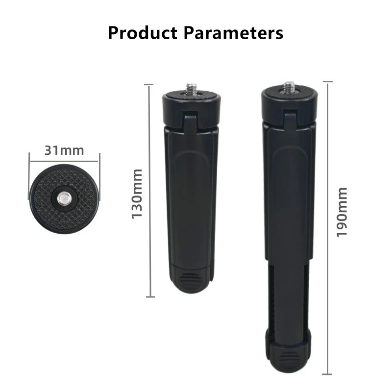 ❤️ Treppiede universale per fotografia in ABS con montaggio a vite da 1/4, impugnatura pieghevole ed estensibile per fotocamera, per registrazione video/selfie - immagine 2
