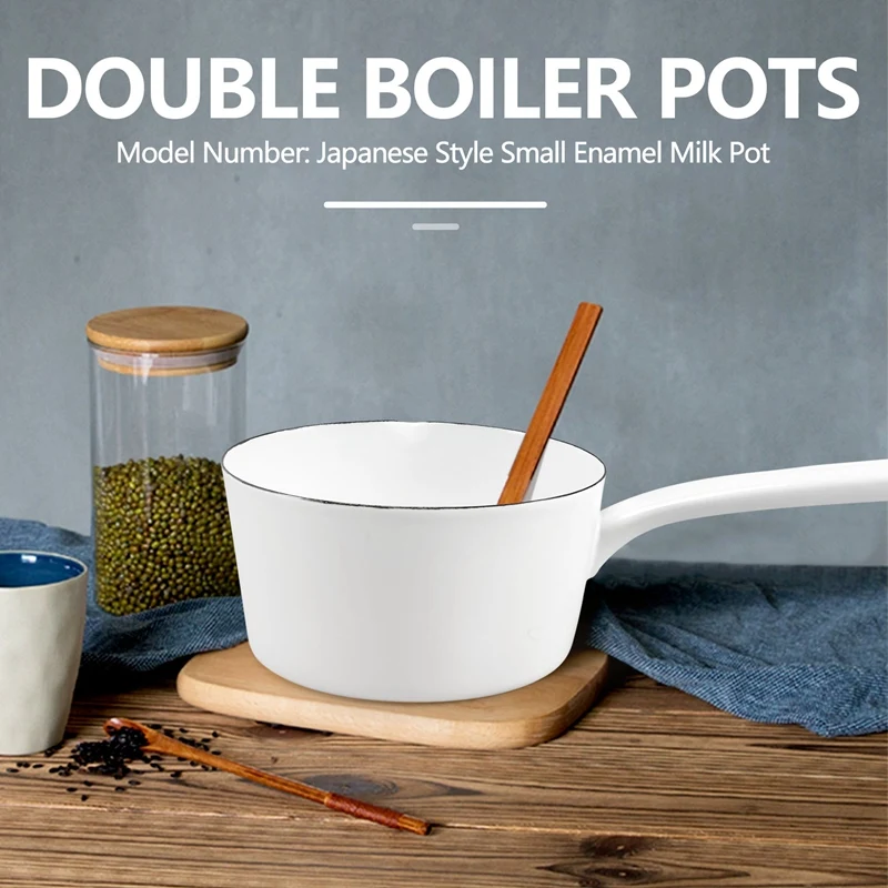 1.3L Japanese Style White Ceramics Milk Pot Kitchen Cooking Pan Pot Stewpan Baby Food Saucepan With Long Handle For One People