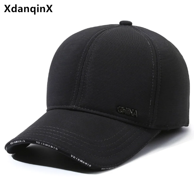 

New Winter Plush Thickened Baseball Caps For Men Coldproof Warm Earmuff Hats Golf Cap Male Bone Cycling Sports Cap Free Shipping