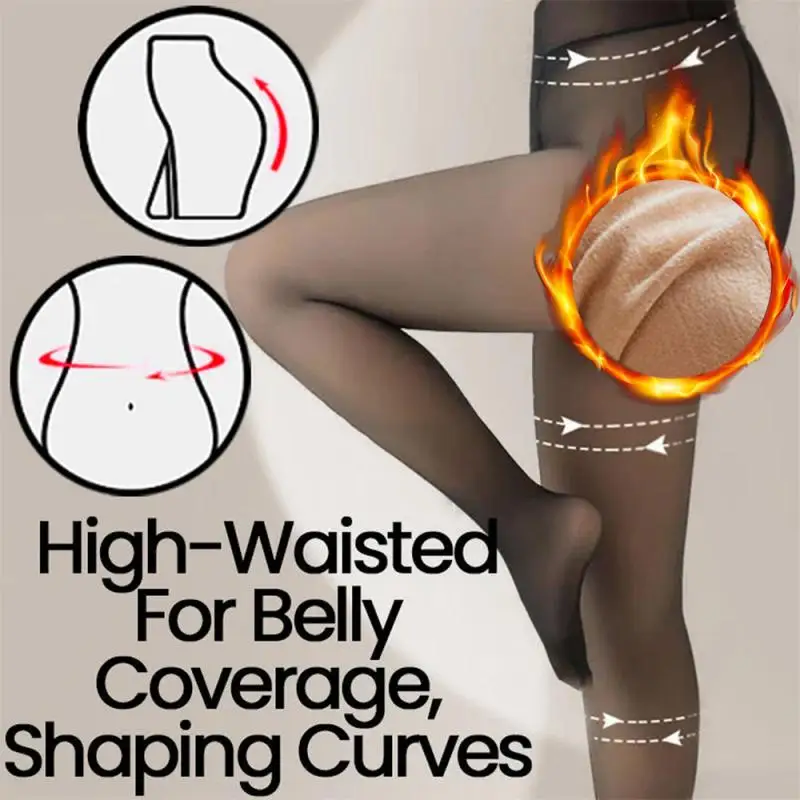 Women Tight Plus Size Warm Winter Fleece Pantyhose High Waist Female Stretchy Autumn Velvet Thermal Stocking Women