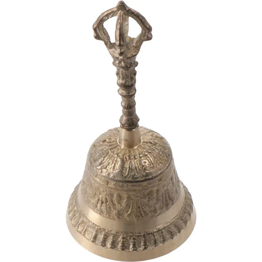 1PC Hand Bell,High Brass Antique Handbell for Home Decoration and Hotel Service