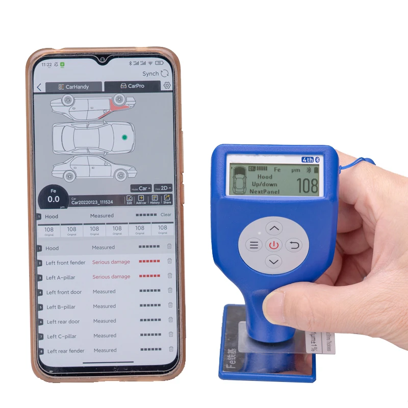 LCD Screen Auto Car Paint Film Thickness Gauge Paint Coating Thickness Tester 0-3000&mu;m 0.1&mu;m Fe NFe Probe Gauge