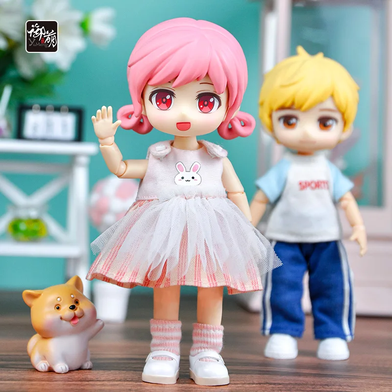 YMY Doll OB11 Movable Joint Doll GSC Face 1/12BJD Figures Anime Model Surprise Dolls  Including Doll Head, Body, Clothes, Shoes 4