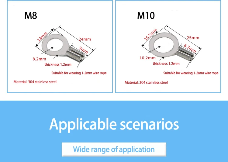 Description Picture 4 of item4PCS Stainless Steel Cable Eyelet Ended With 1/2mm Wire Rope Steel Fishing Cable Line Paracord Camera Fall Arrest Safety Lanyard
