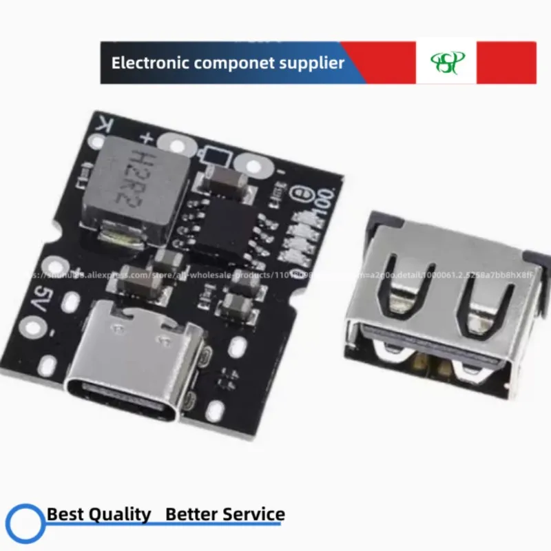 

5pcs~20PCS Type-C input of high-precision 5V2A charge-discharge integrated module is compatible with 4.2V/4.35V lithium battery