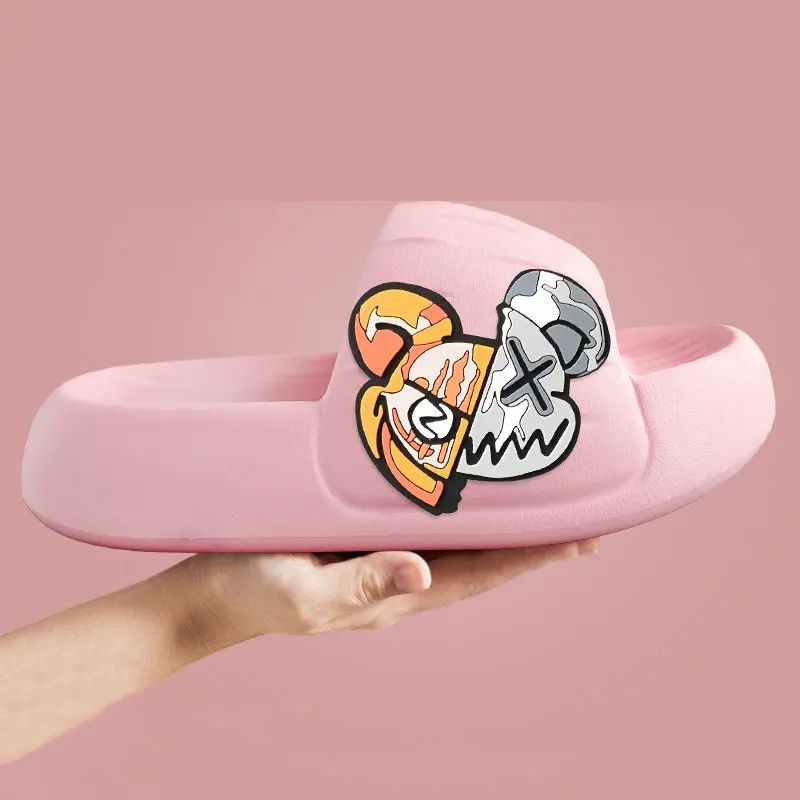 Mo Dou Women's Slippers EVA Thick Soft Sole Home Shoes Double-sided Bear for Outdoors Non-slip Deodorant Fashionable for Men — view 4