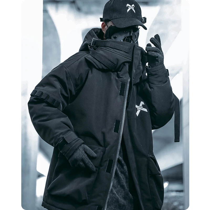Unisex Male Fish Mouth Hooded Winter Coat Padding Puffer Jacket Heavyweight Men'S Clothes Varsity Harajuku Hiphop High Street 5