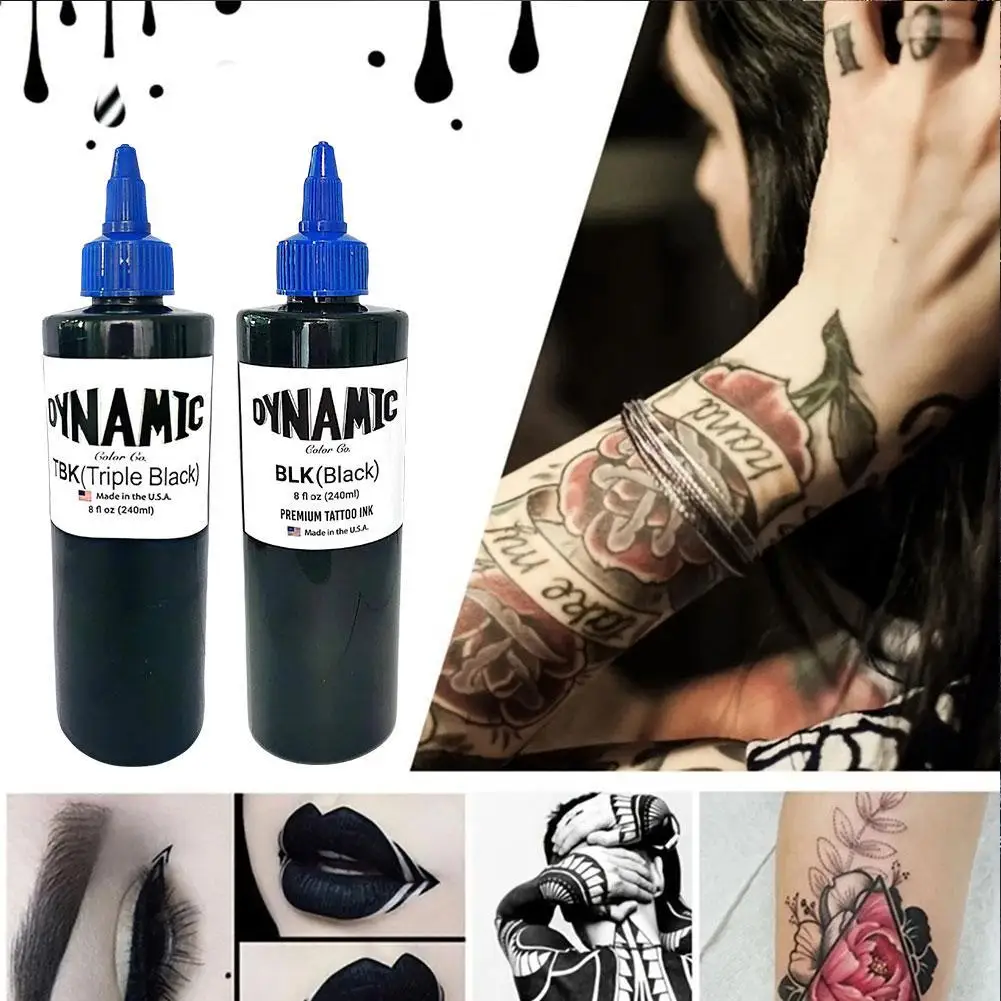 Tattoo Pigment Color Black 240ml Practice Professional DIY Permanent Body Art tattoo ink tattoo ink pigment