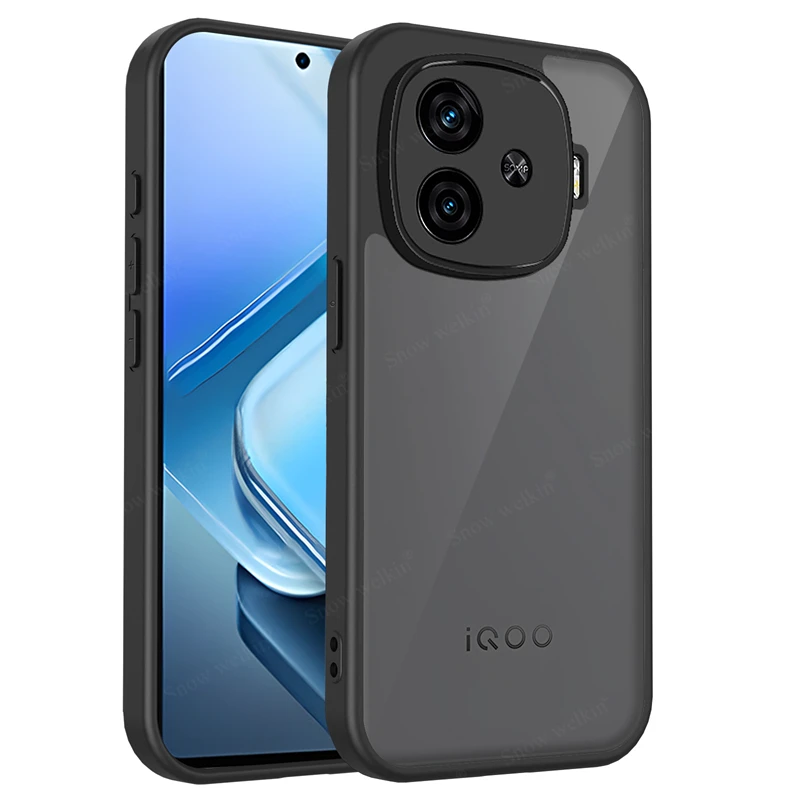 Black Matte Clear Silicone Phone Case with TPU Bumper and PC Back