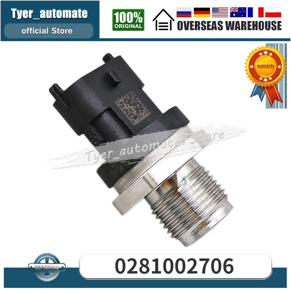 

0281002706 Fuel Rail Pressure Sensor For MAN TGA TGL TGM TGS TGX IVECO MASSIF ALFA ROMEO 147 MITO CHEVROLET CAPTIVA