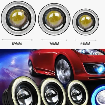범용 안개등, 12V 엔젤 아이 Led 주간 주행등, 차량 헤드라이트, BMW E46 E39 E90 테슬라 골프 4 아우디 A4 B7 용, 2 개
