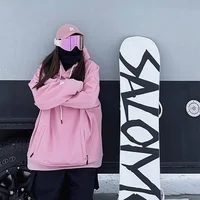 Fashion Pink Ski Hoodie Men Women Oversize Windproof Waterproof Snow Hoodie Ski Jacket Snowboarding Hoodie Jackets Ski Equipment 1