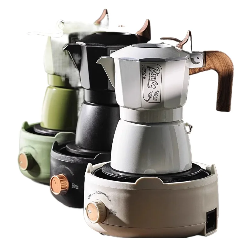 

Double Valve Pot Square Coffee Pot Espresso Coffee Maker for Home and Outdoor Two cups