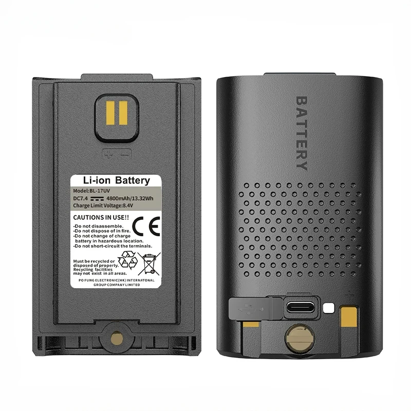 Walkie Talkie UV-17 Pro Li-ion Battery 3800mAh BL-17UV Battery Type C For Boafeng UV-17L UV-17PRO V1 V2 UV-17 Plus Radio 2