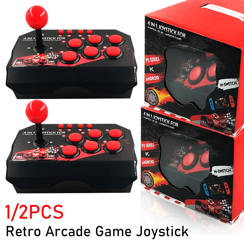 4 IN 1 USB Wired Gaming Joysticks Retro Arcade Game Joystick Station ...