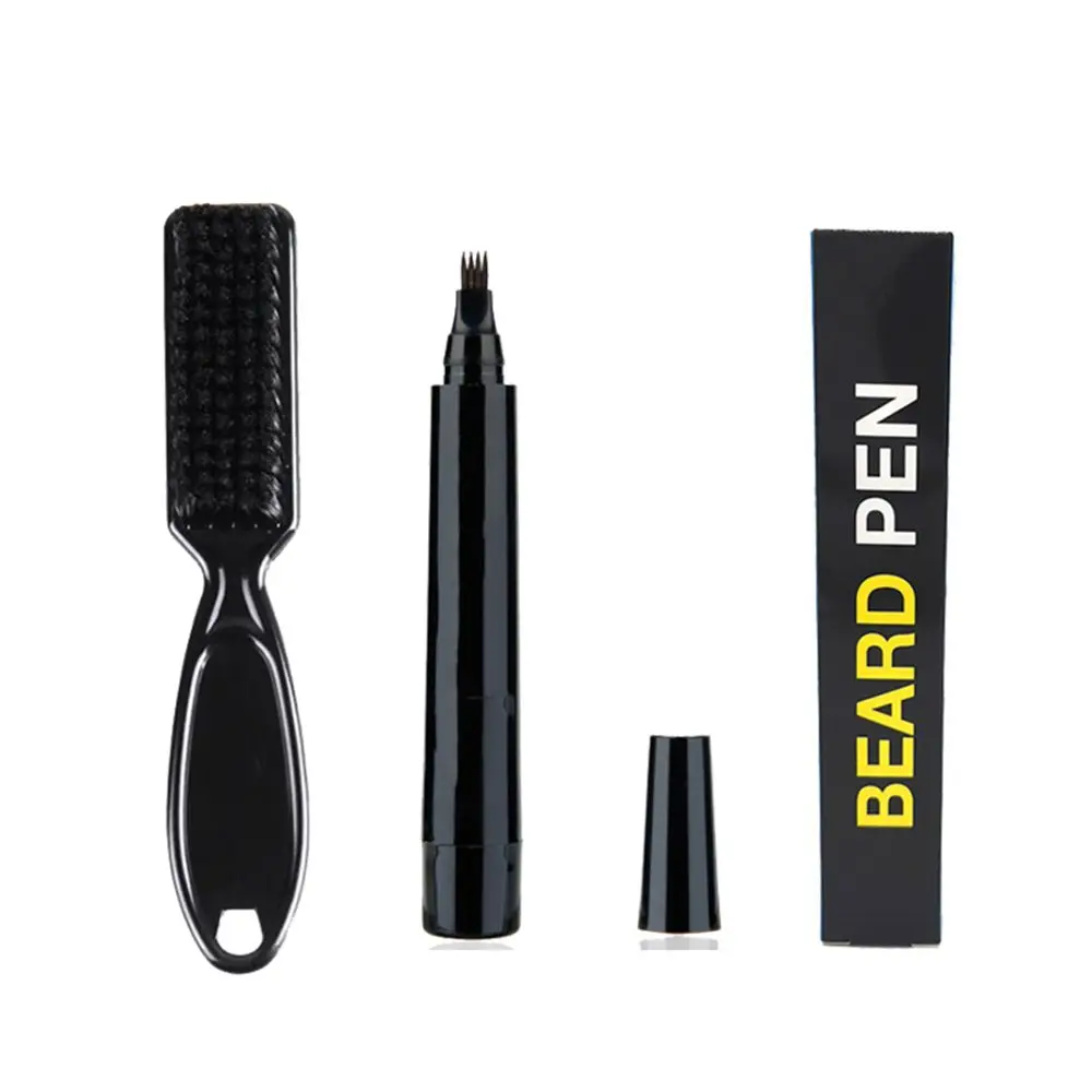 Hot Male Mustache Repair Shape Beard Filler Pen Natural Hair Grower Fast Camouflage Long-lasting Waterproof Seamless Application