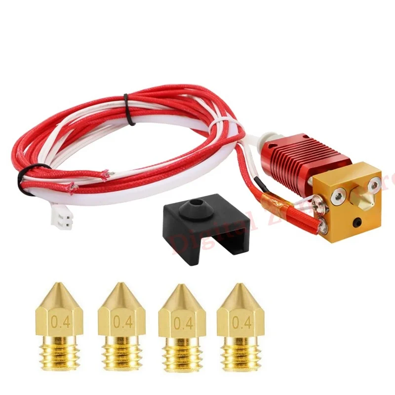 

Assembly Upgarde MK8 Extruder Hotend Kit 24V 40W with Heat Block, Silicone Sock, 0.4mm Nozzles, Cartridge Heater for 3D Printer