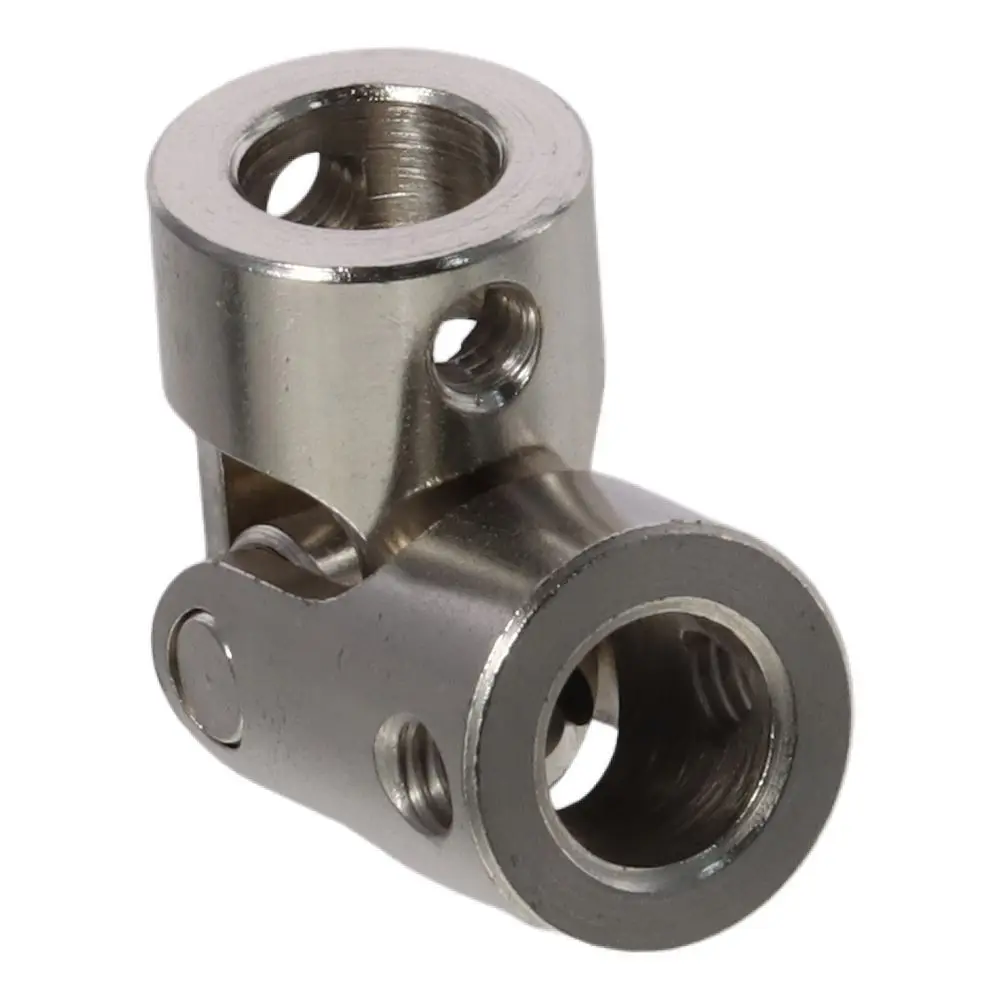 Aluminium Flexible Coupler Connection Joint Stainless Steel U Joint Coupler 8mm To 8mm Inner Dia Brushed Nickel Steering Universal Joint Coupling