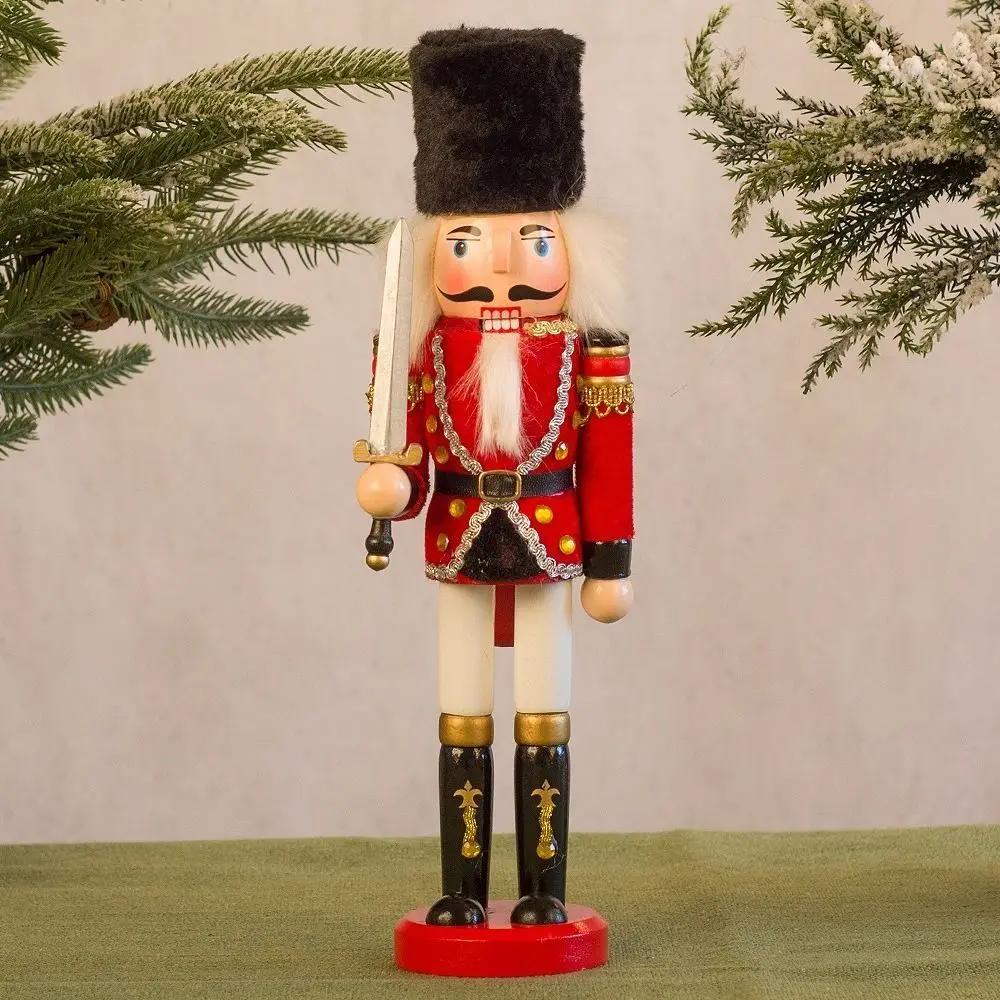 Advent Supplies Vintage Christmas Nutcracker Painted King Soldier Doll Drummer Handicraft Handcraft Figurine Office Decor