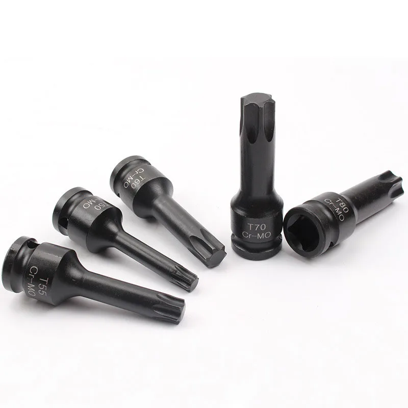 1pcs Torx Impact Socket Bits 1/2 Inch Drive Socket Adapter Screwdriver Bits T20 T25 T27 T30 T35 T40 T45 T50 T55 T60 T70 T80 T100 2