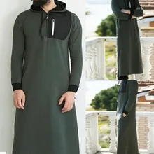 

Men Clothing Robe Long Sleeve Saudi Arab 2022 Male Kaftan Autumn Winter Sweater Islamic Hoodies Dressing S-3XL