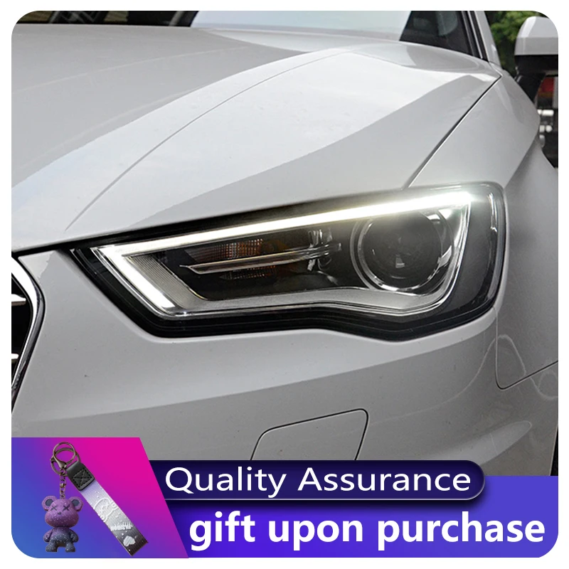 

Автомобильный Стайлинг, передняя фара для Audi A3, фары 2014-2016 S3 светодиодный ная фара DRL Hid, передняя лампа, биксеноновый проектор