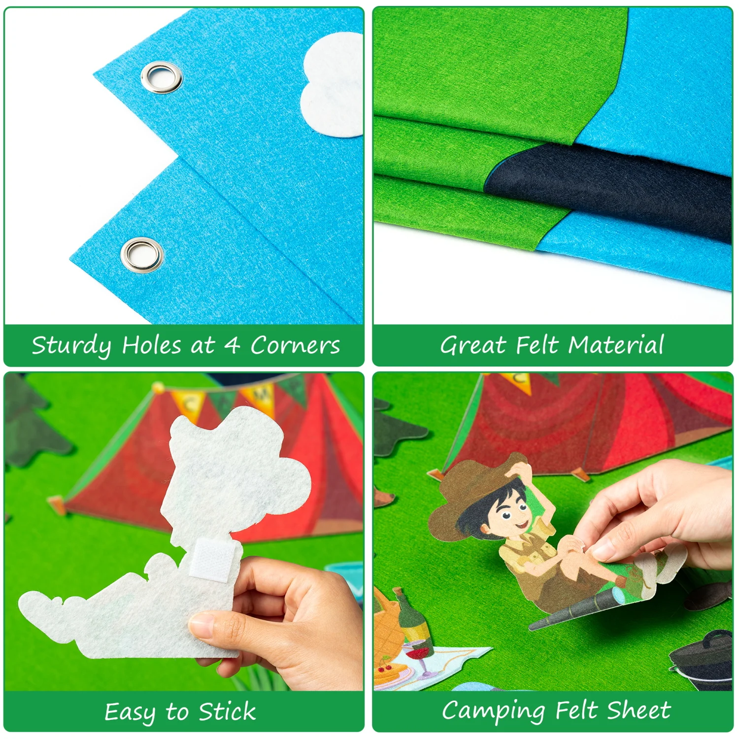 41Pcs Full Felt Storyboard Kid Favor Cartoon Calender/Depiction/Jesus/Camp Theme Puzzle Poster Decor for Anniversary Classroom