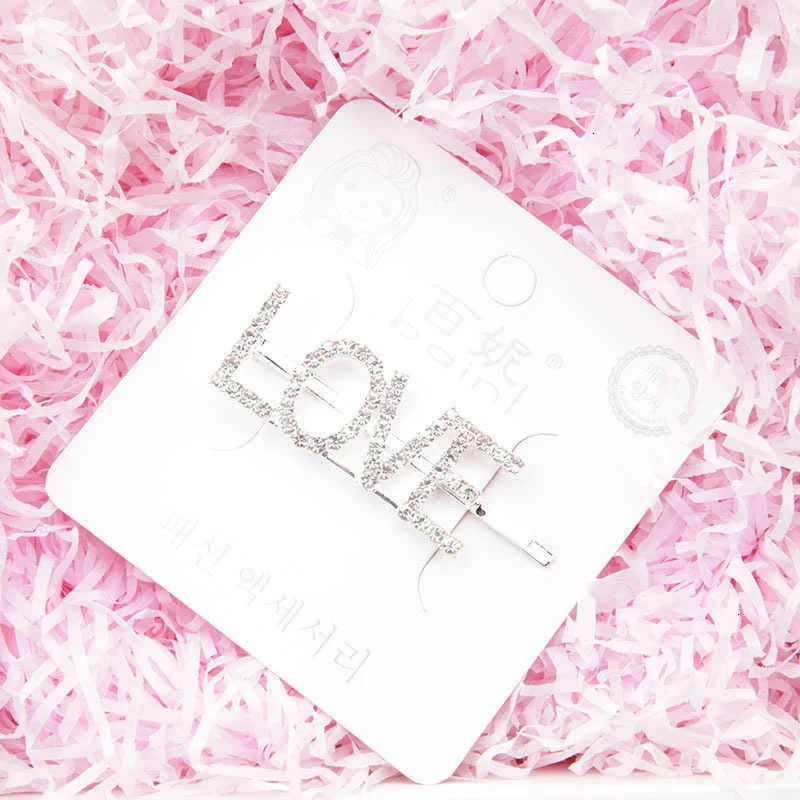 Haar Clip Frauen Haar Pin Haarspange Englisch Brief Spange Strass Persönlichkeit Wort Mädchen Haarnadel Haar Zubehör Schmuck – Detail 14