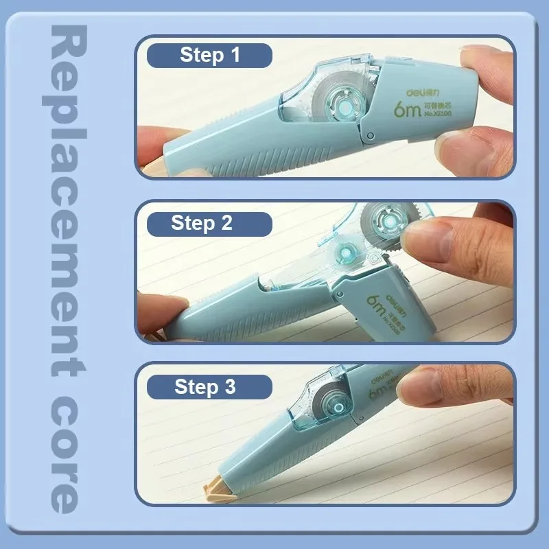Deli Correction Tape 6m*5mm Large-capacity Correct Pen Diary Scrapbooking Student School Office Supplies Roller Correction Tape - 4