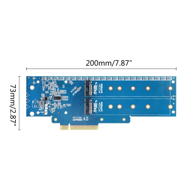 M.2 Pcie 8X 하드 드라이브 어댑터용 듀얼 포트 8X 16X 슬롯 SSD 라이저 지원