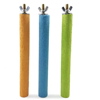 Colored Quartz Sand Pet Parrot Raw Wood Fork Tree Branch Stand Rack Squirrel Bird Hamster Branch Perches Chew Bite Toys Stick 1