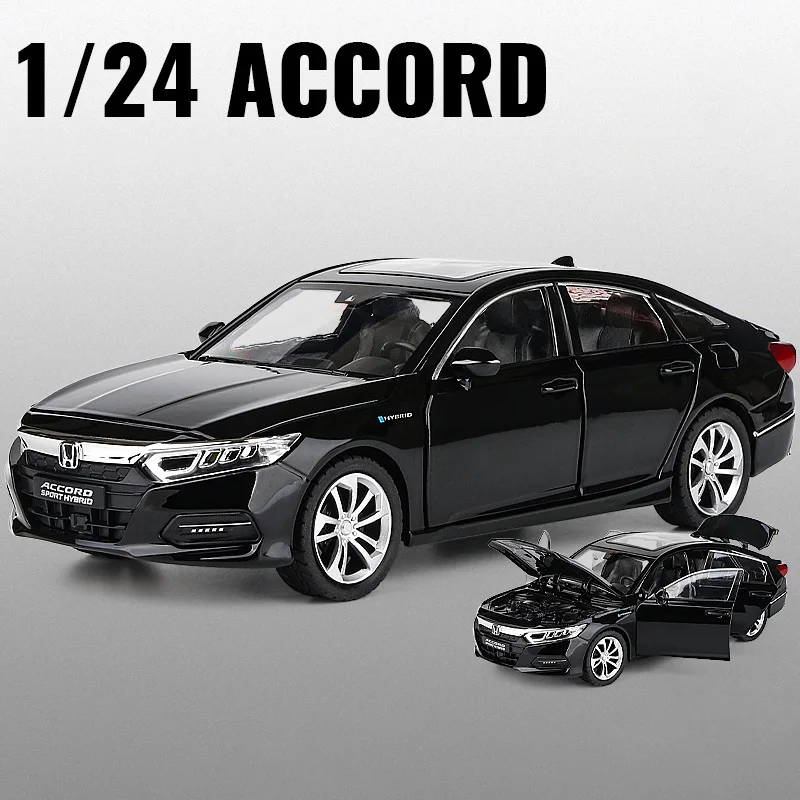New 1:24 Honda Accord Alloy Die Cast Toy Car Model Sound and Light Children's Toy Collectibles Birthday gift 3