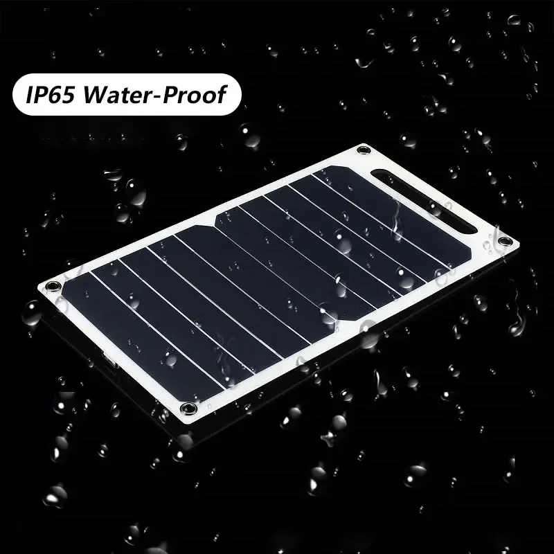 Solar Panel With USB Waterproof Outdoor Hiking And Camping Portable Battery Mobile Phone Charging Bank Charging Panel