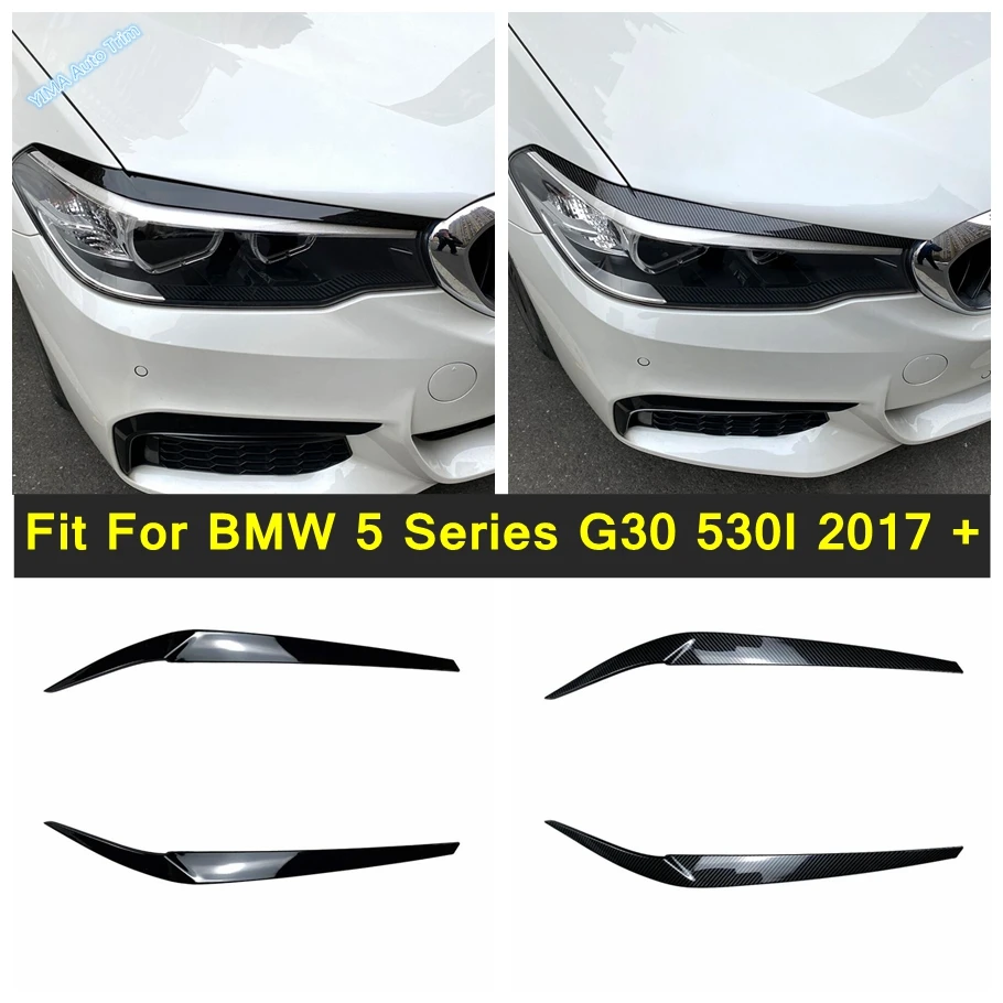 

Headlight Lid Decor Head Light Lamp Eyebrows Eyelids Cover Trim For BMW 5 Series G30 530I 2017 - 2021 Car Exterior Accessories